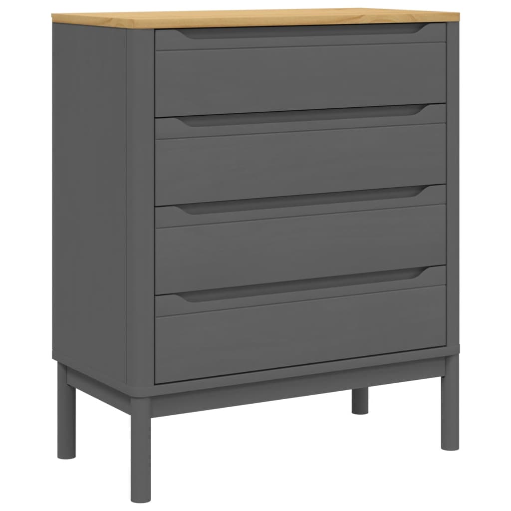 Ladekast FLORO massief grenenhout grijs – afbeelding 2