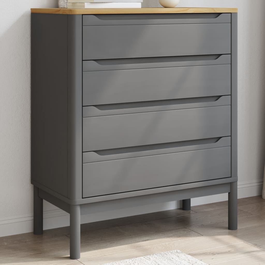 Ladekast FLORO massief grenenhout grijs – afbeelding 3