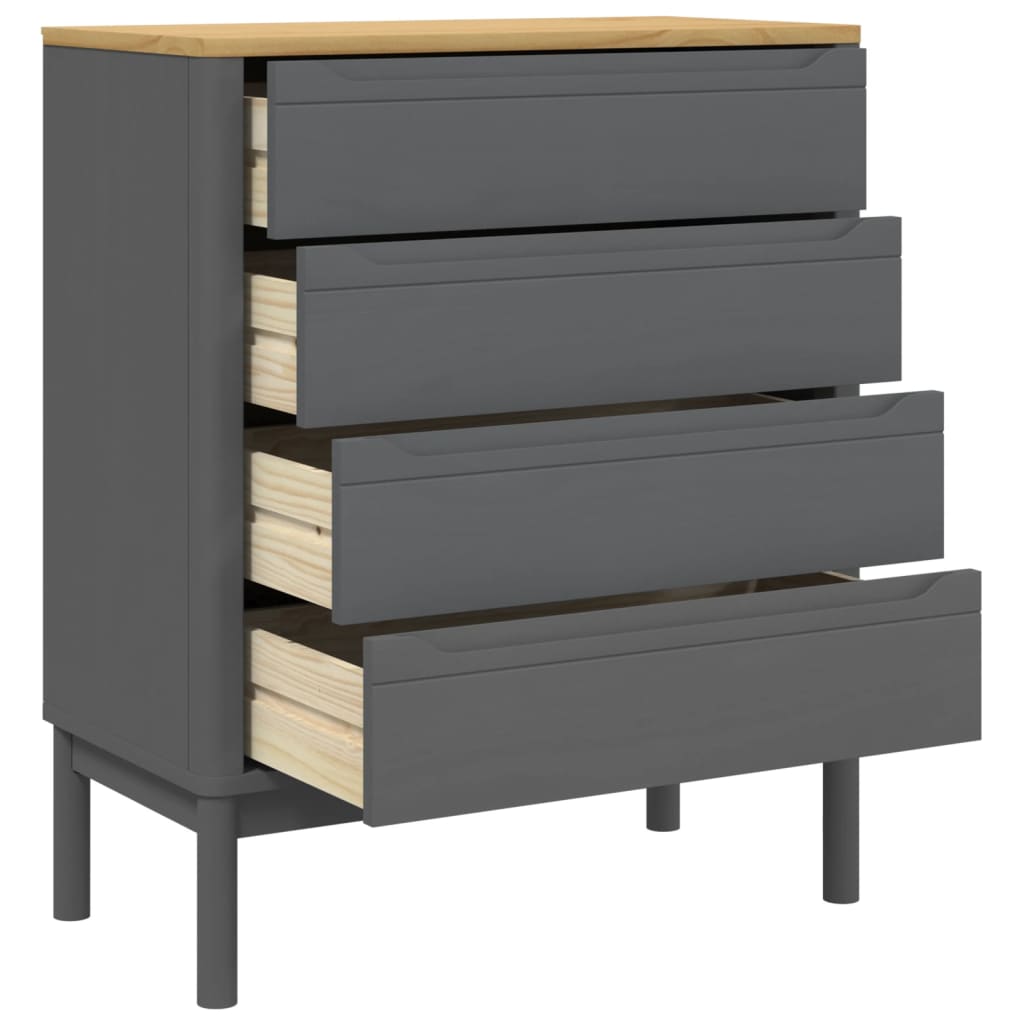 Ladekast FLORO massief grenenhout grijs – afbeelding 8