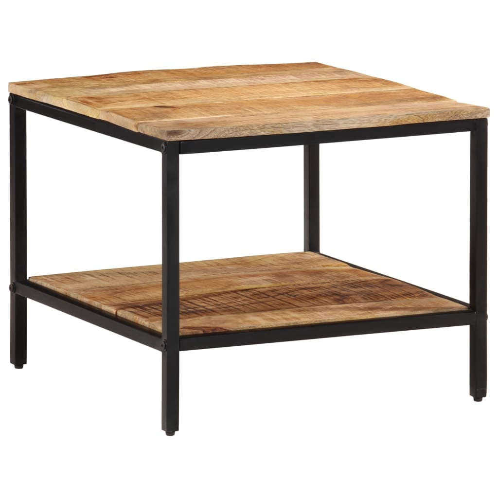 Salontafel 55x55x45 cm massief ruw mangohout – afbeelding 1