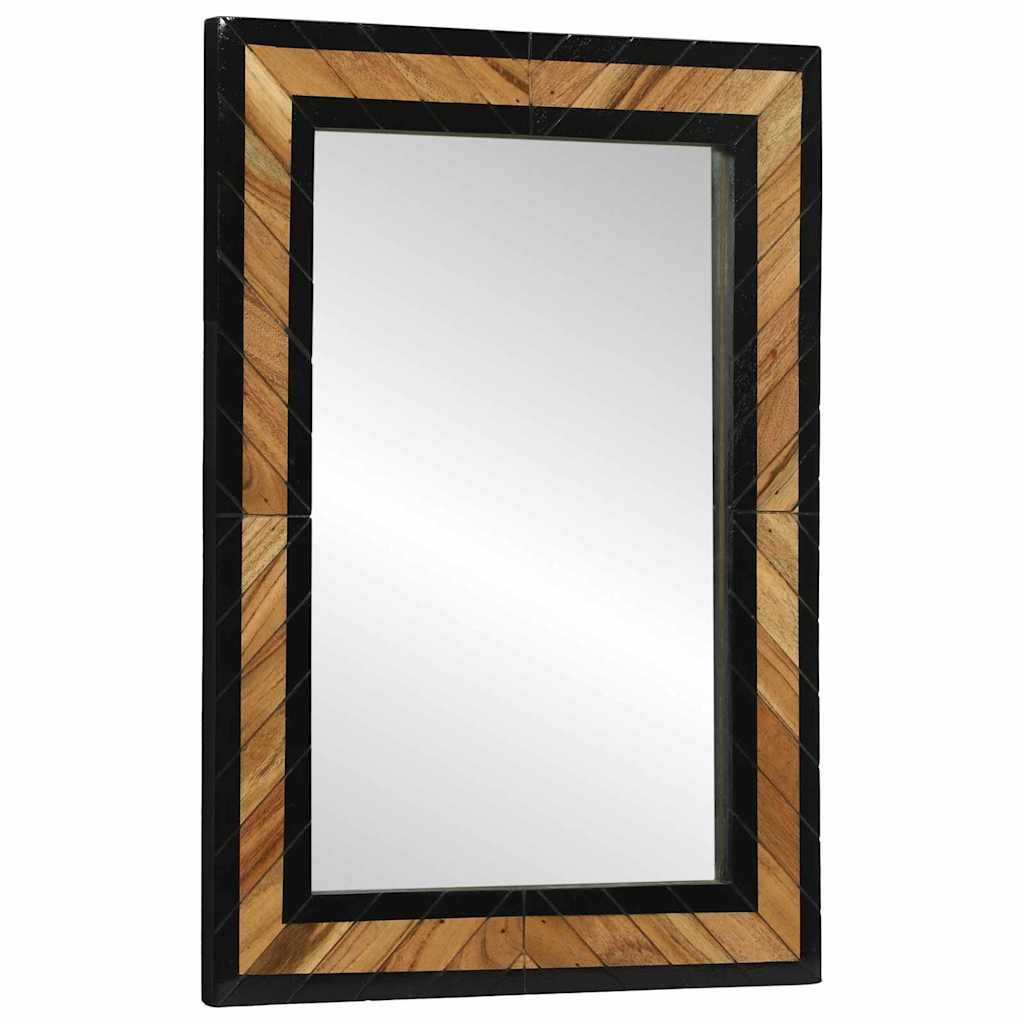 Wandspiegel Zwart en Bruin 70 x 2 x 70 cm Massief Acaciahout