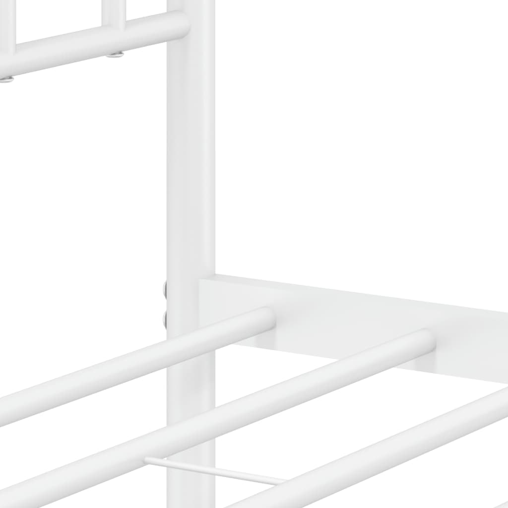 Bedframe met hoofdbord metaal wit 140x200 cm – afbeelding 10