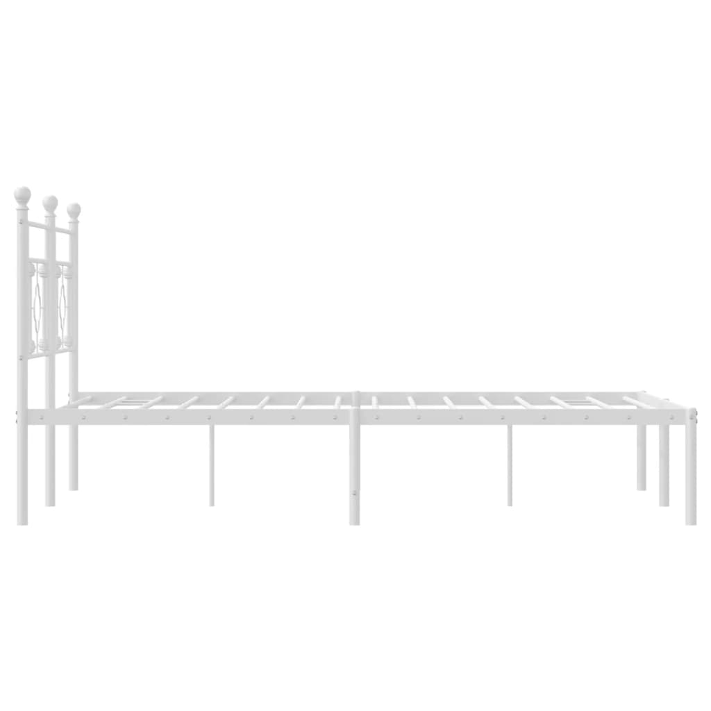 Bedframe met hoofdbord metaal wit 140x200 cm – afbeelding 6