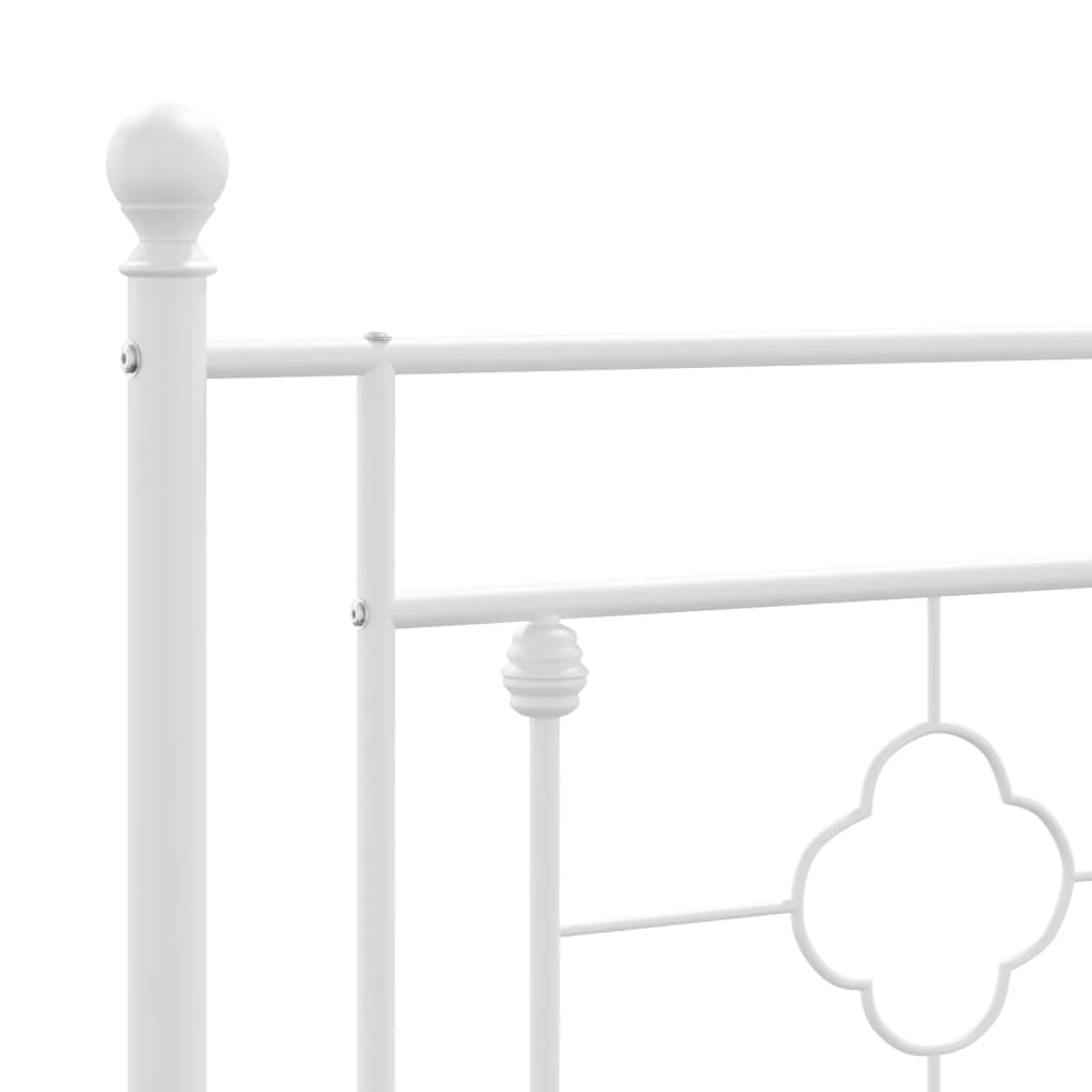 Bedframe met hoofdbord metaal wit 140x200 cm – afbeelding 8