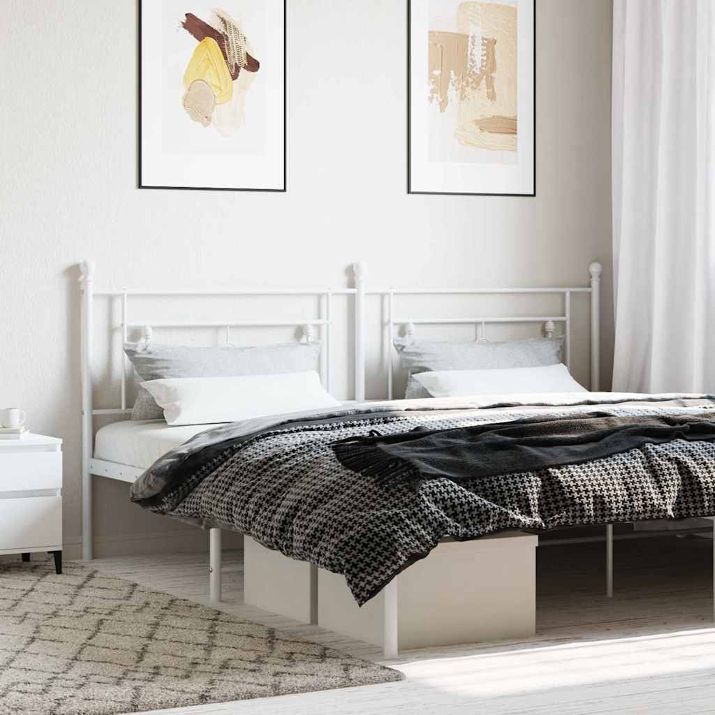 Vervangend hoofdbord 193 cm metaal wit – afbeelding 1