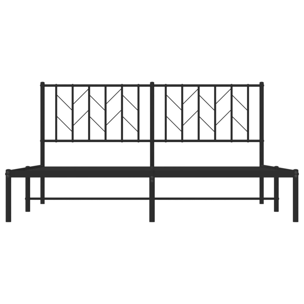 Bedframe met hoofdbord metaal zwart 160x200 cm – afbeelding 5