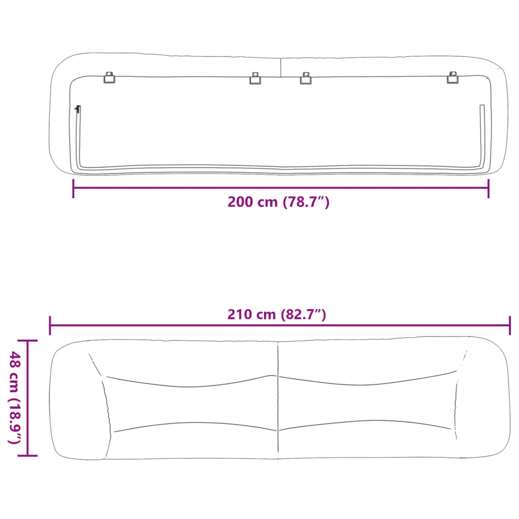 Hoofdbordkussen "Hvar" 200 cm stof crèmekleurig – afbeelding 10