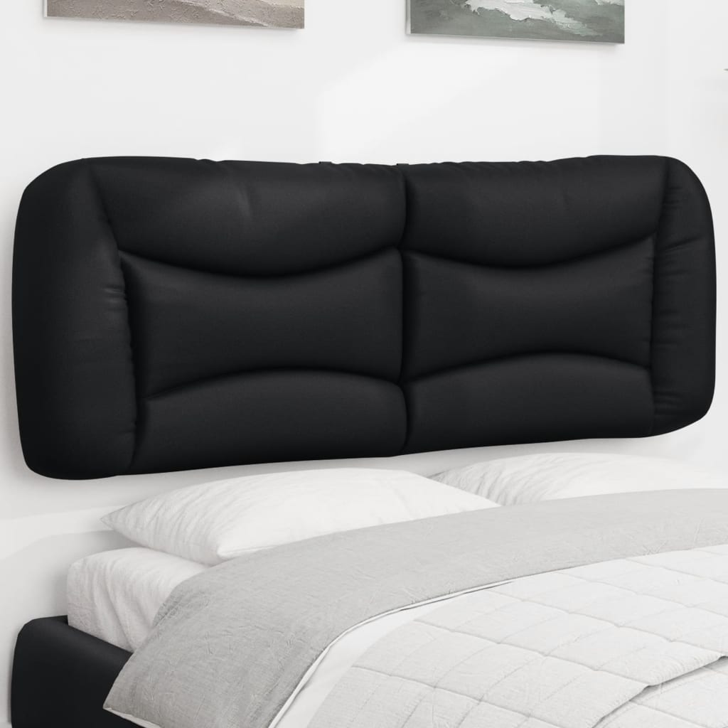 Hoofdbordkussen zwart 135 cm kunstleer