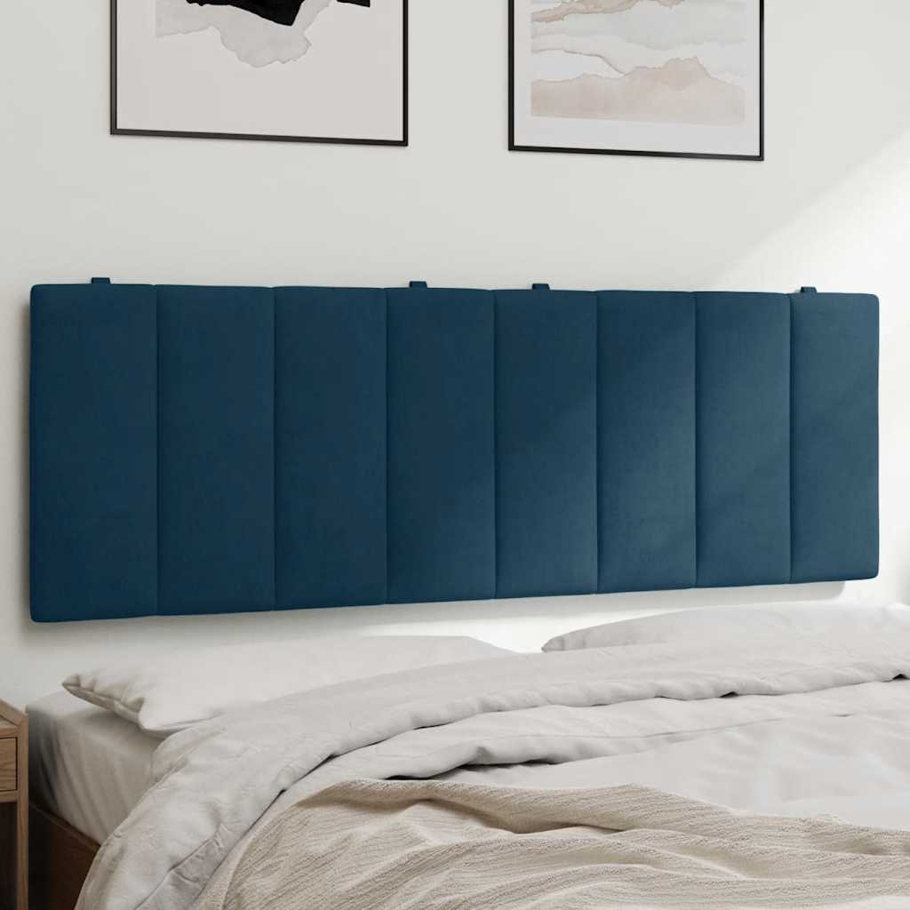 Hoofdbordkussen "Hanko" 120 cm fluweel blauw – afbeelding 1