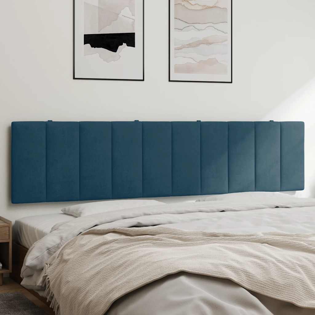 Hoofdbordkussen "Hanko" 200 cm fluweel blauw – afbeelding 1