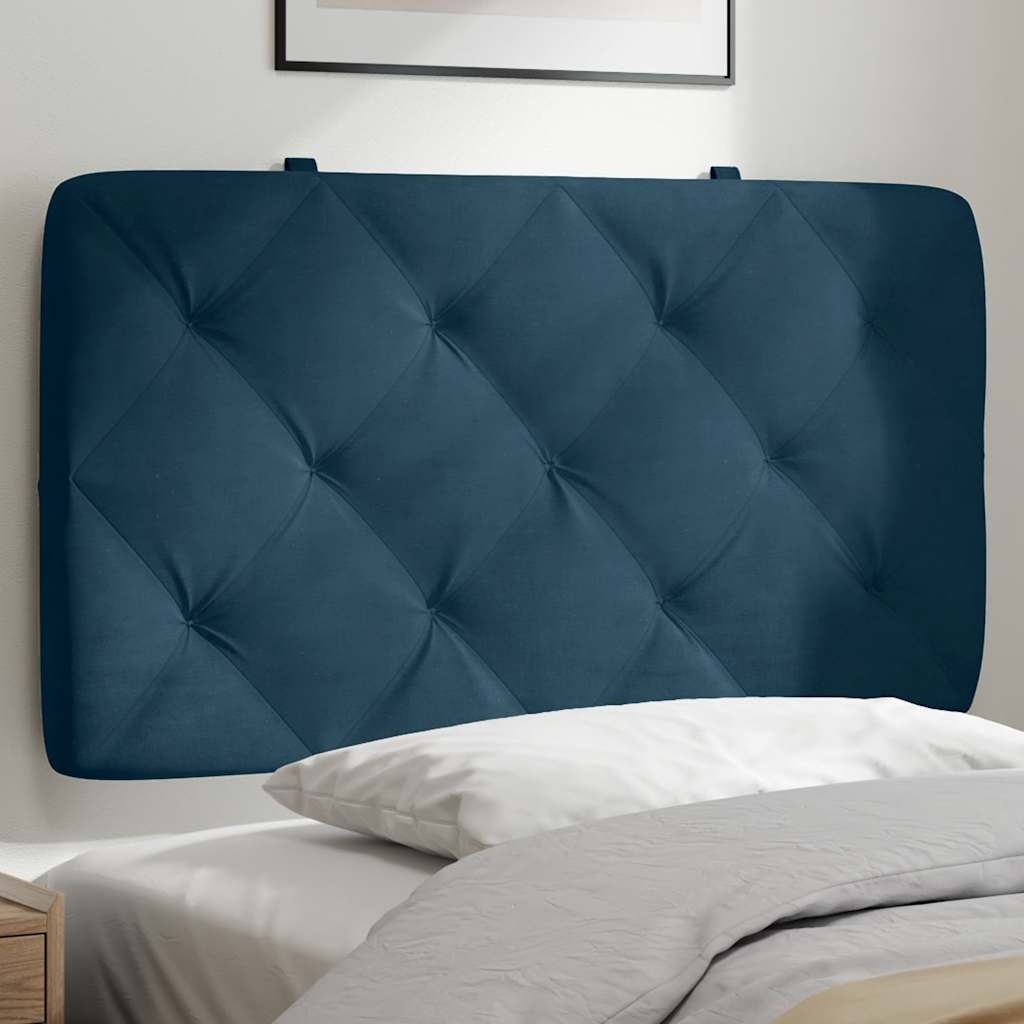 Hoofdbordkussen 90 cm fluweel blauw