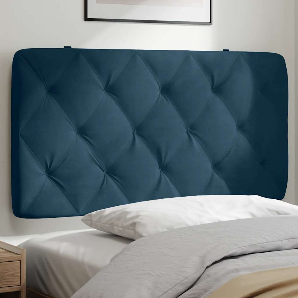 Hoofdbordkussen 100 cm fluweel blauw