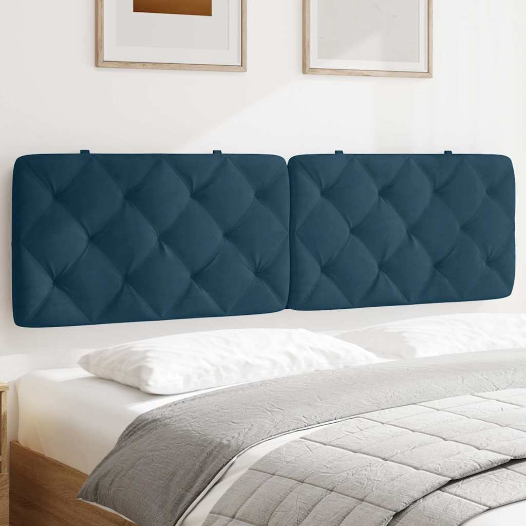 Hoofdbordkussen 180 cm fluweel blauw – afbeelding 1