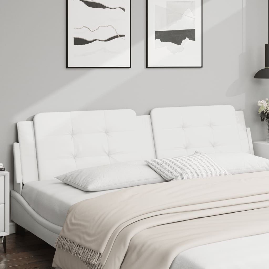 Hoofdbordkussen "Zadar" 200 cm kunstleer wit – afbeelding 1