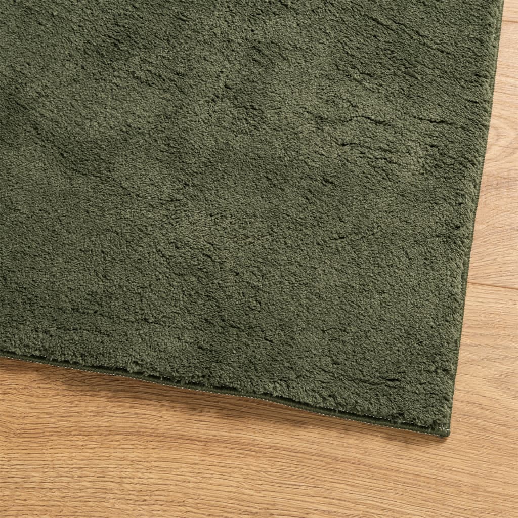 Vloerkleed HUARTE laagpolig zacht wasbaar 240x340 cm bosgroen – afbeelding 4
