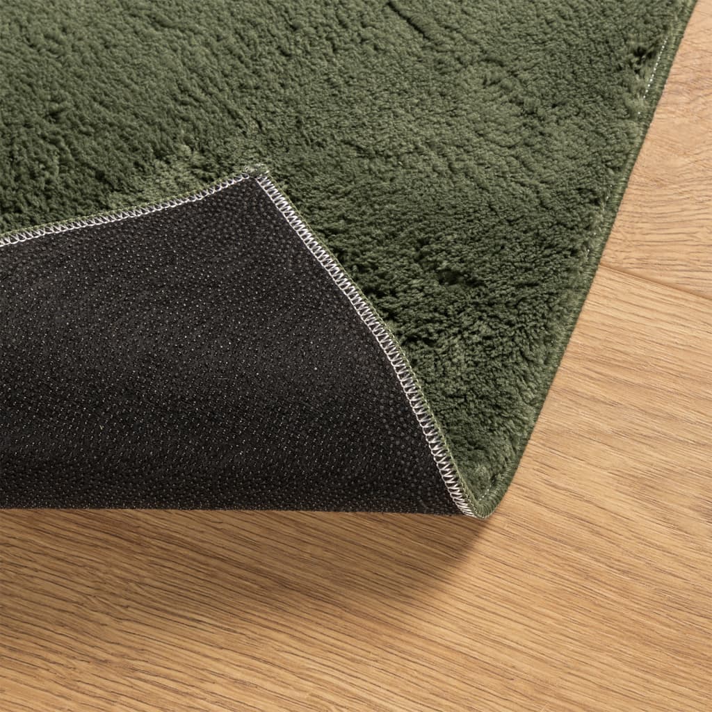 Vloerkleed HUARTE laagpolig zacht wasbaar 240x340 cm bosgroen – afbeelding 5