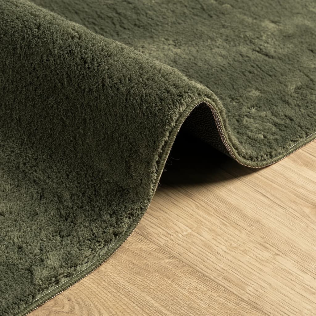 Vloerkleed HUARTE laagpolig zacht wasbaar 240x340 cm bosgroen – afbeelding 6