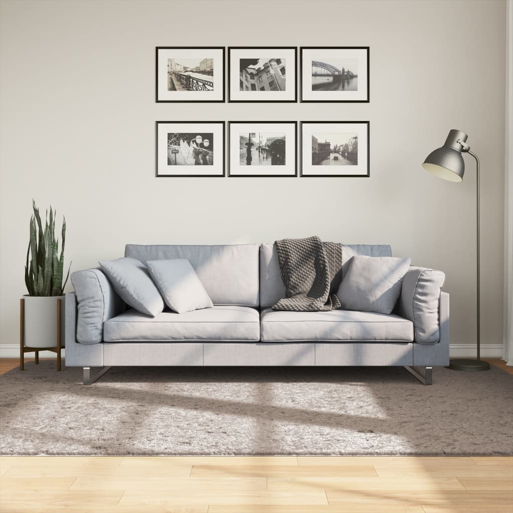 Vloerkleed PAMPLONA shaggy hoogpolig modern 160x230 cm beige – afbeelding 1
