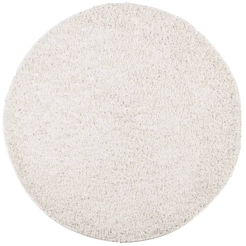 Vloerkleed PAMPLONA shaggy hoogpolig modern Ø 200 cm crèmekleur – afbeelding 2