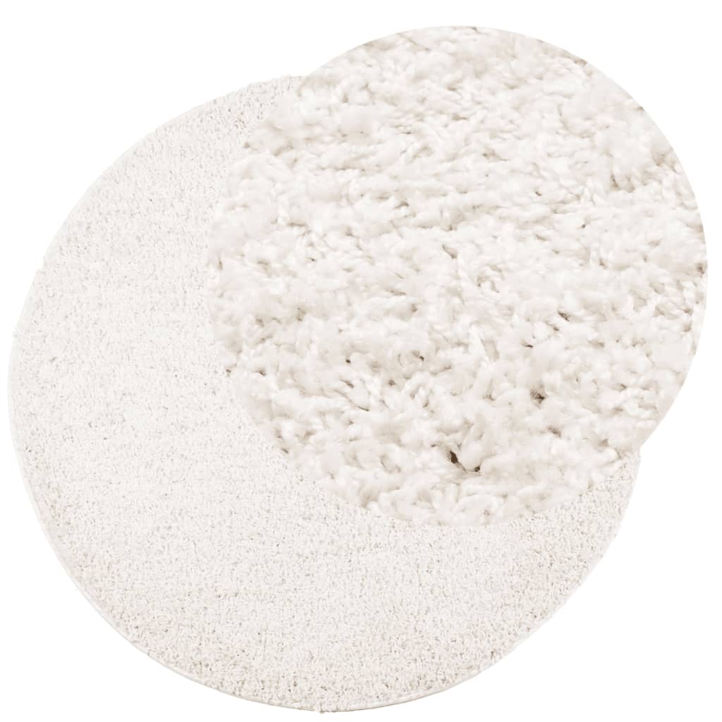 Vloerkleed PAMPLONA shaggy hoogpolig modern Ø 200 cm crèmekleur – afbeelding 3