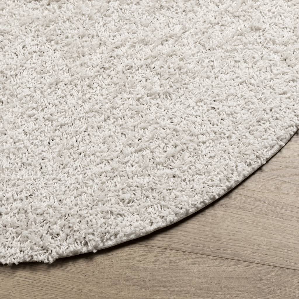 Vloerkleed PAMPLONA shaggy hoogpolig modern Ø 200 cm crèmekleur – afbeelding 4