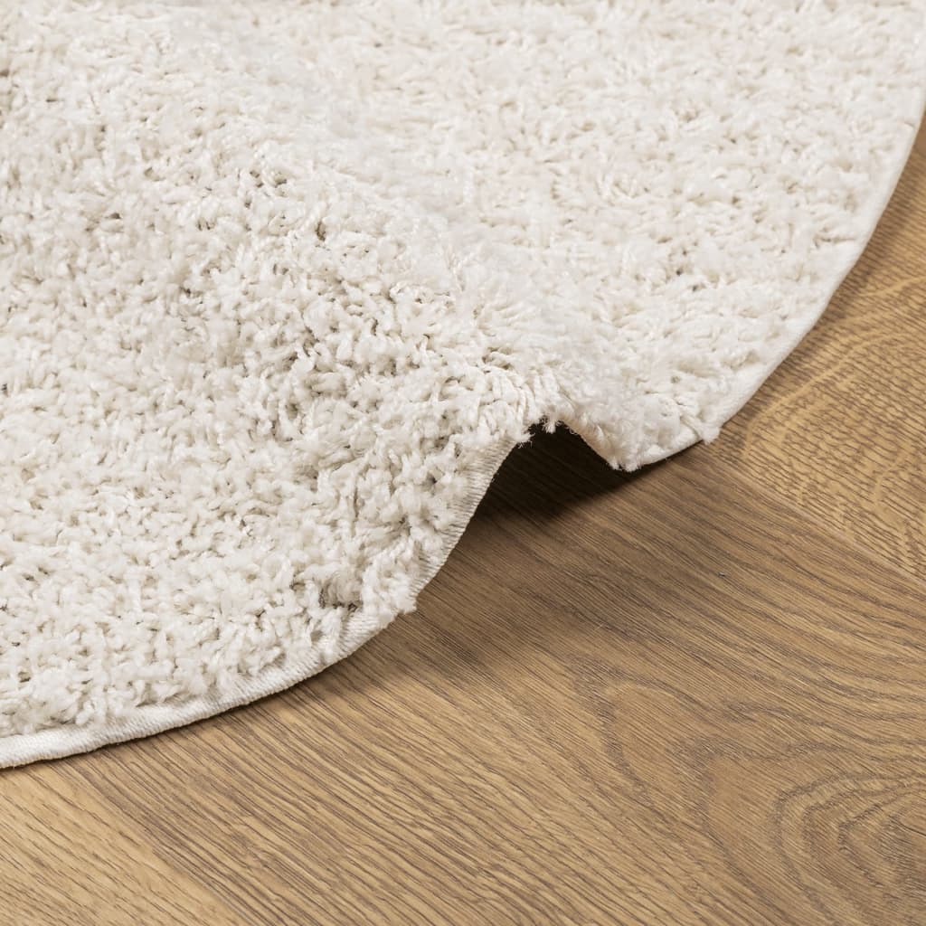 Vloerkleed PAMPLONA shaggy hoogpolig modern Ø 200 cm crèmekleur – afbeelding 6