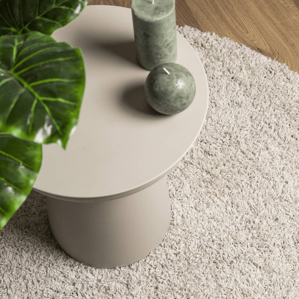 Vloerkleed PAMPLONA shaggy hoogpolig modern Ø 200 cm crèmekleur – afbeelding 7