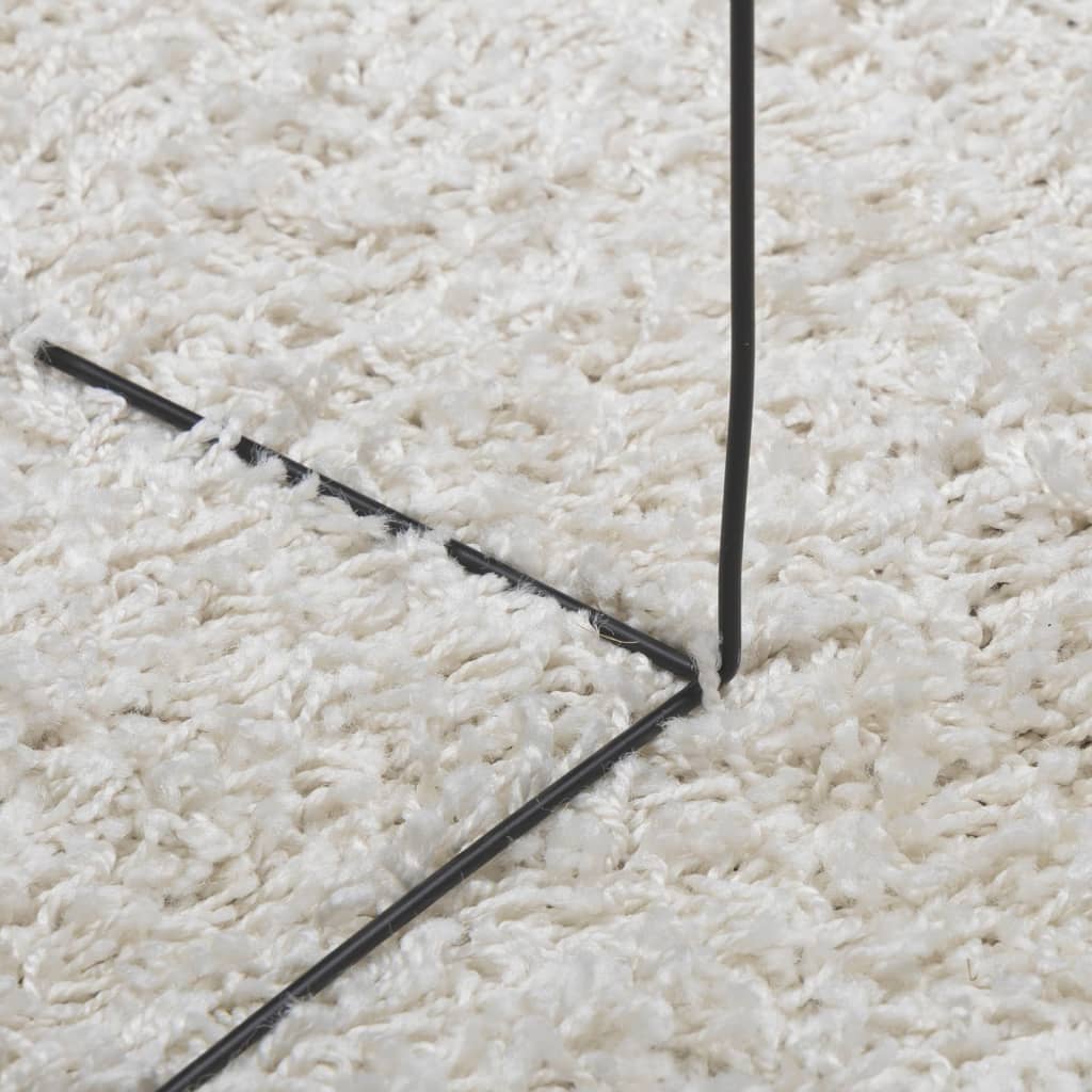 Vloerkleed PAMPLONA shaggy hoogpolig modern Ø 200 cm crèmekleur – afbeelding 8