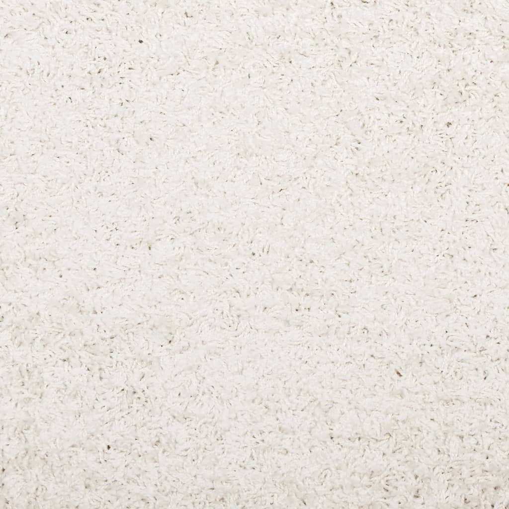 Vloerkleed PAMPLONA shaggy hoogpolig modern Ø 200 cm crèmekleur – afbeelding 9