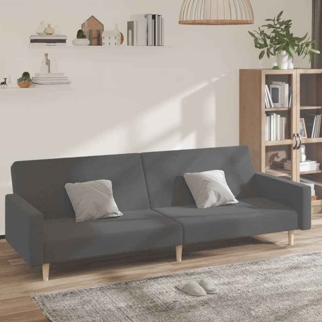 Slaapbank 2-zits stof lichtgrijs