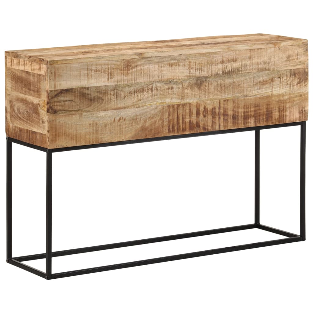 Wandtafel 110x30x75 cm massief ruw mangohout en ijzer – afbeelding 1