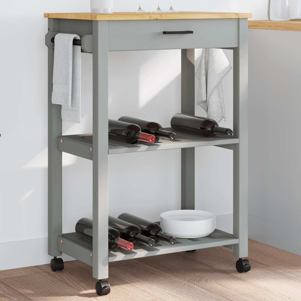 Keukentrolley MONZA 60x40x88,5 cm massief grenenhout