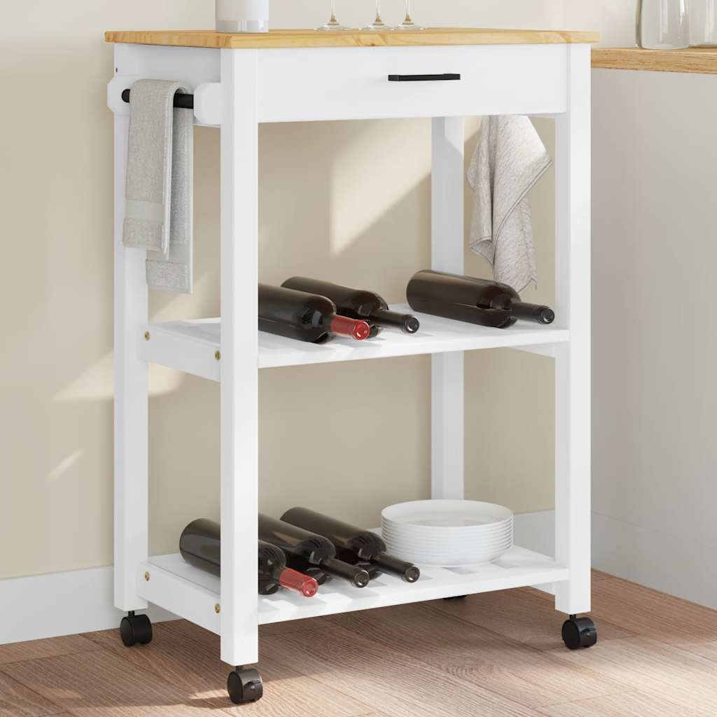 Keukentrolley MONZA 60x40x88,5 cm massief grenenhout