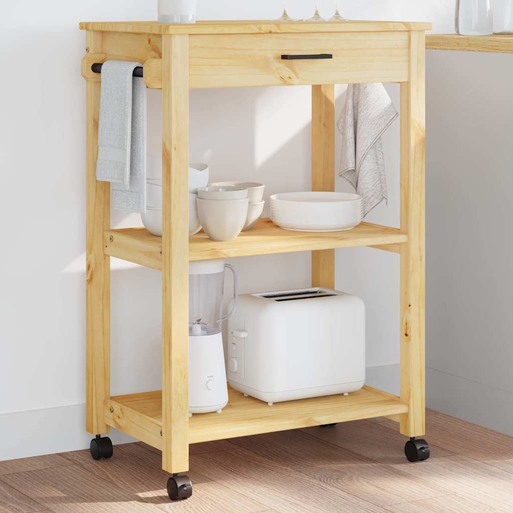 Keukentrolley MONZA 60x40x88,5 cm massief grenenhout