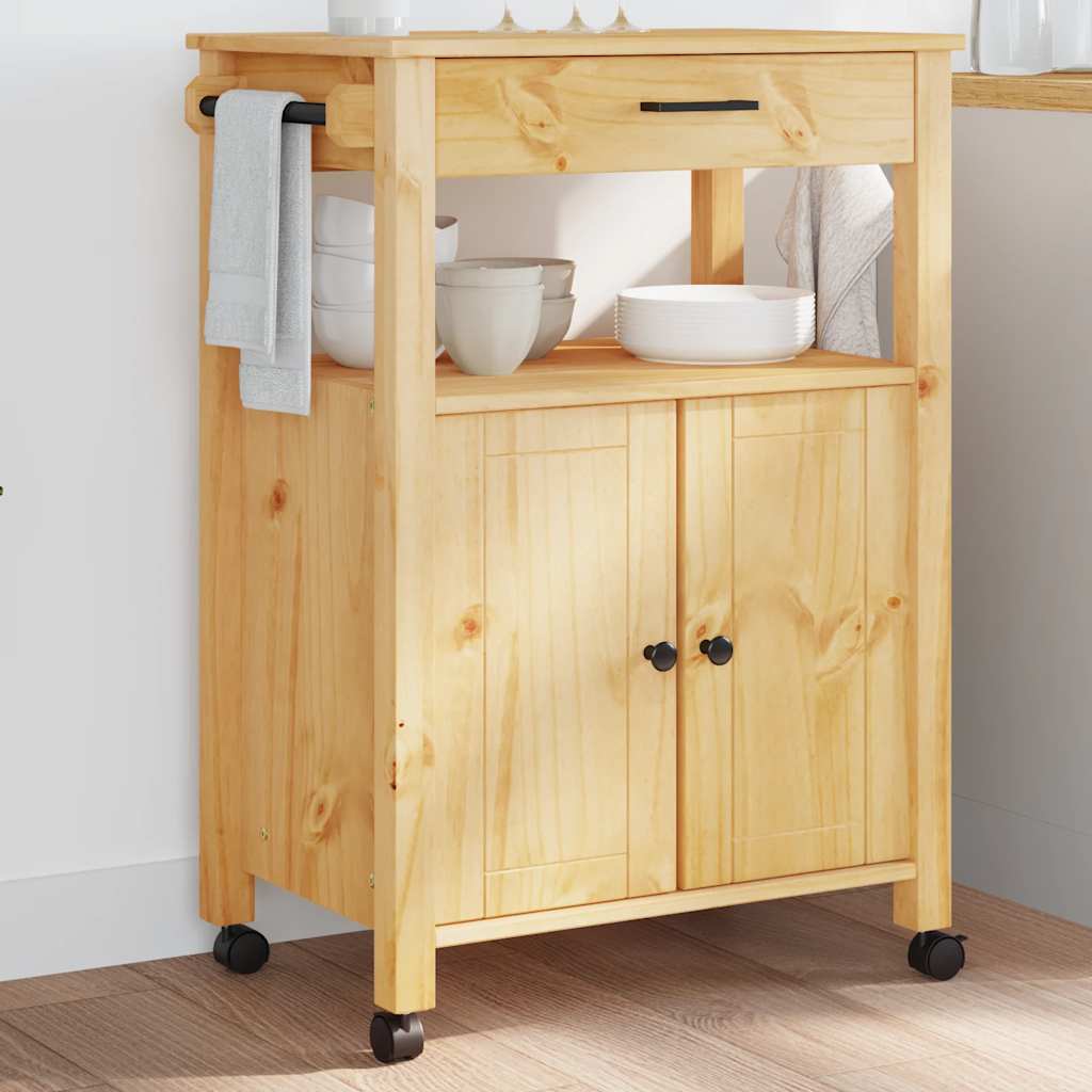 Keukentrolley MONZA 60x40x88,5 cm massief grenenhout