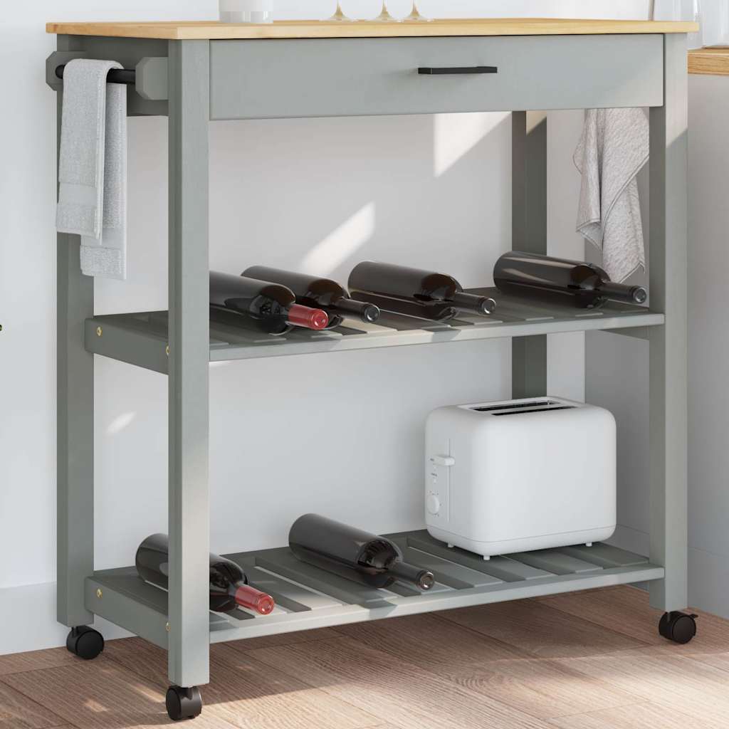 Keukentrolley MONZA 84x40x88,5 cm massief grenenhout – afbeelding 1