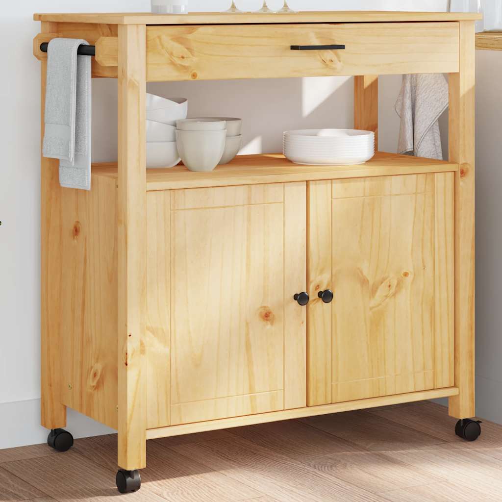 Keukentrolley MONZA 84x40x88,5 cm massief grenenhout
