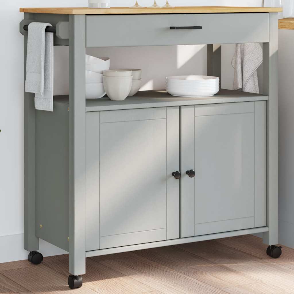 Keukentrolley MONZA 84x40x88,5 cm massief grenenhout
