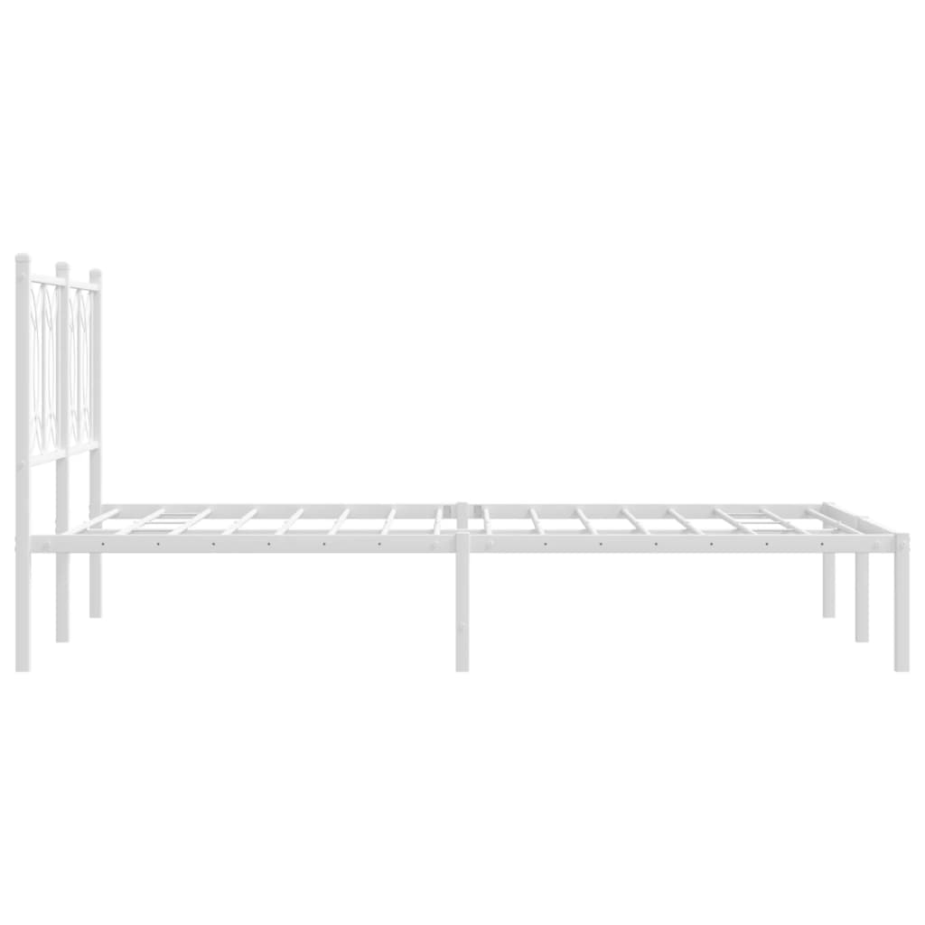 Bedframe met hoofdbord metaal wit 120x190 cm – afbeelding 5