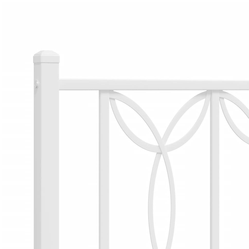 Bedframe met hoofdbord metaal wit 120x190 cm – afbeelding 7