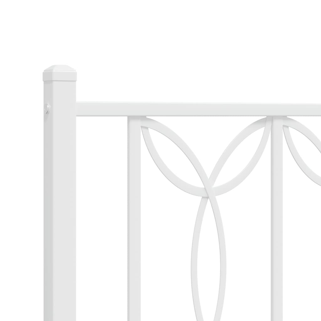 Bedframe met hoofd- en voeteneinde metaal wit 75x190 cm – afbeelding 7