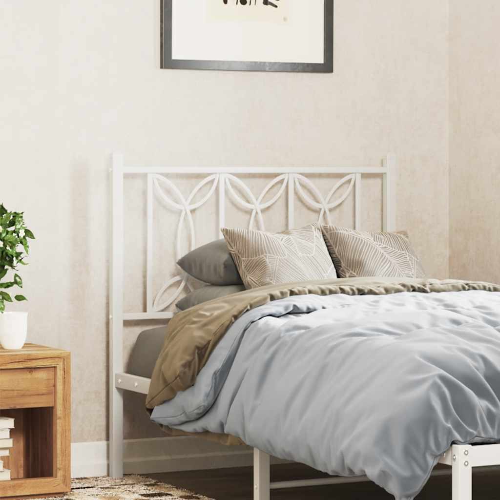 Vervangend hoofdbord 75 cm metaal wit – afbeelding 1