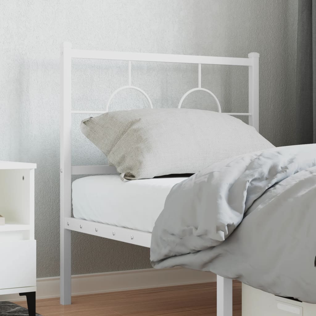 Vervangend hoofdbord 80 cm metaal wit