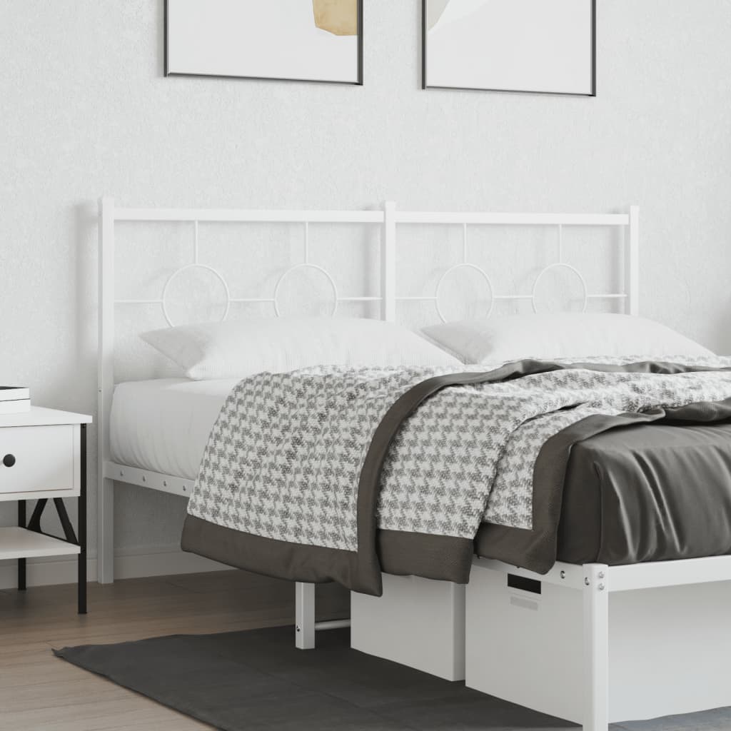 Vervangend hoofdbord 160 cm metaal wit – afbeelding 1