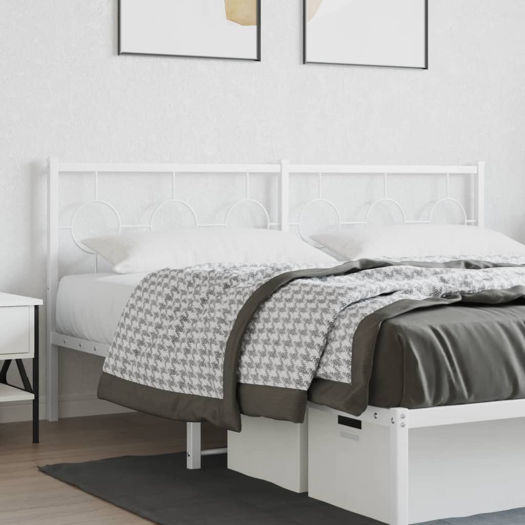 Vervangend hoofdbord 180 cm metaal wit – afbeelding 1