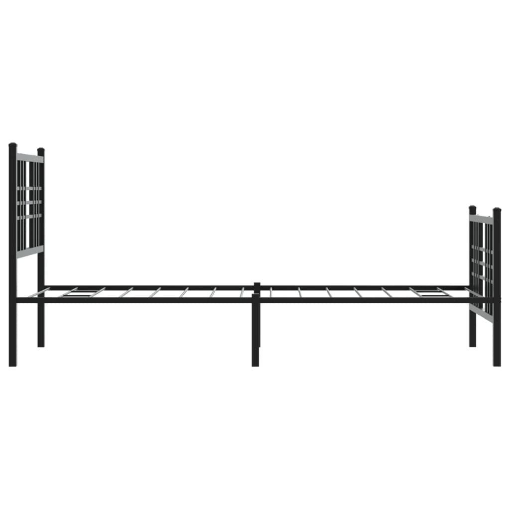 Bedframe met hoofd- en voeteneinde metaal zwart 75x190 cm – afbeelding 5