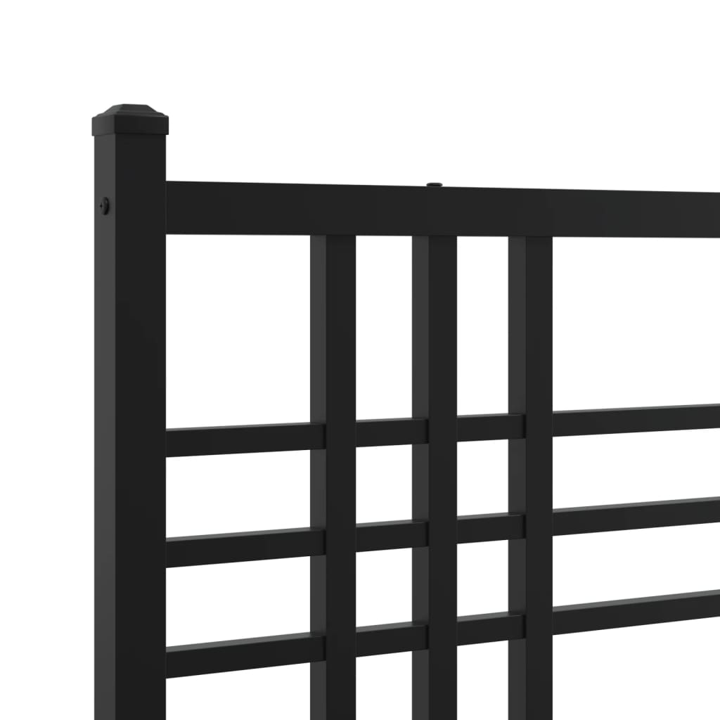 Bedframe met hoofd- en voeteneinde metaal zwart 75x190 cm – afbeelding 7