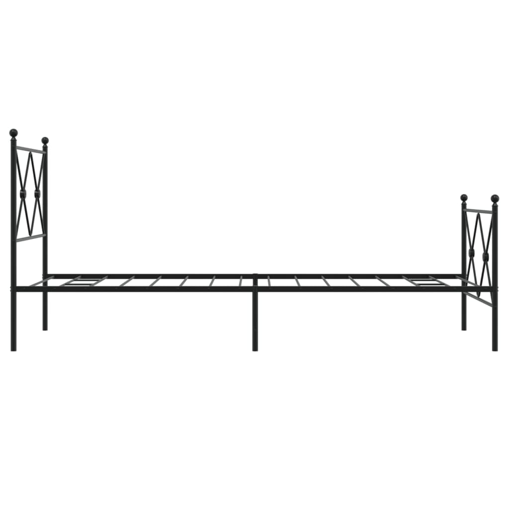 Bedframe met hoofd- en voeteneinde metaal zwart 80x200 cm – afbeelding 5