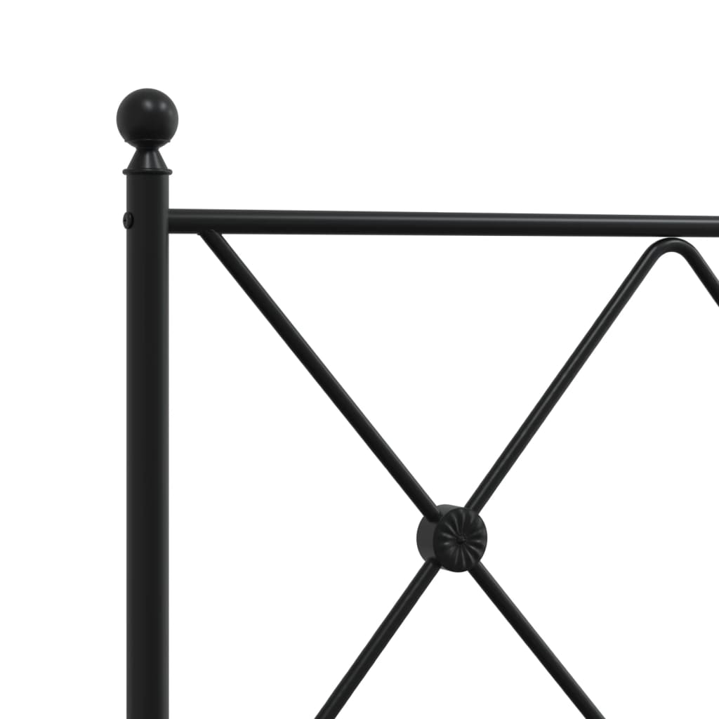 Bedframe met hoofd- en voeteneinde metaal zwart 80x200 cm – afbeelding 7