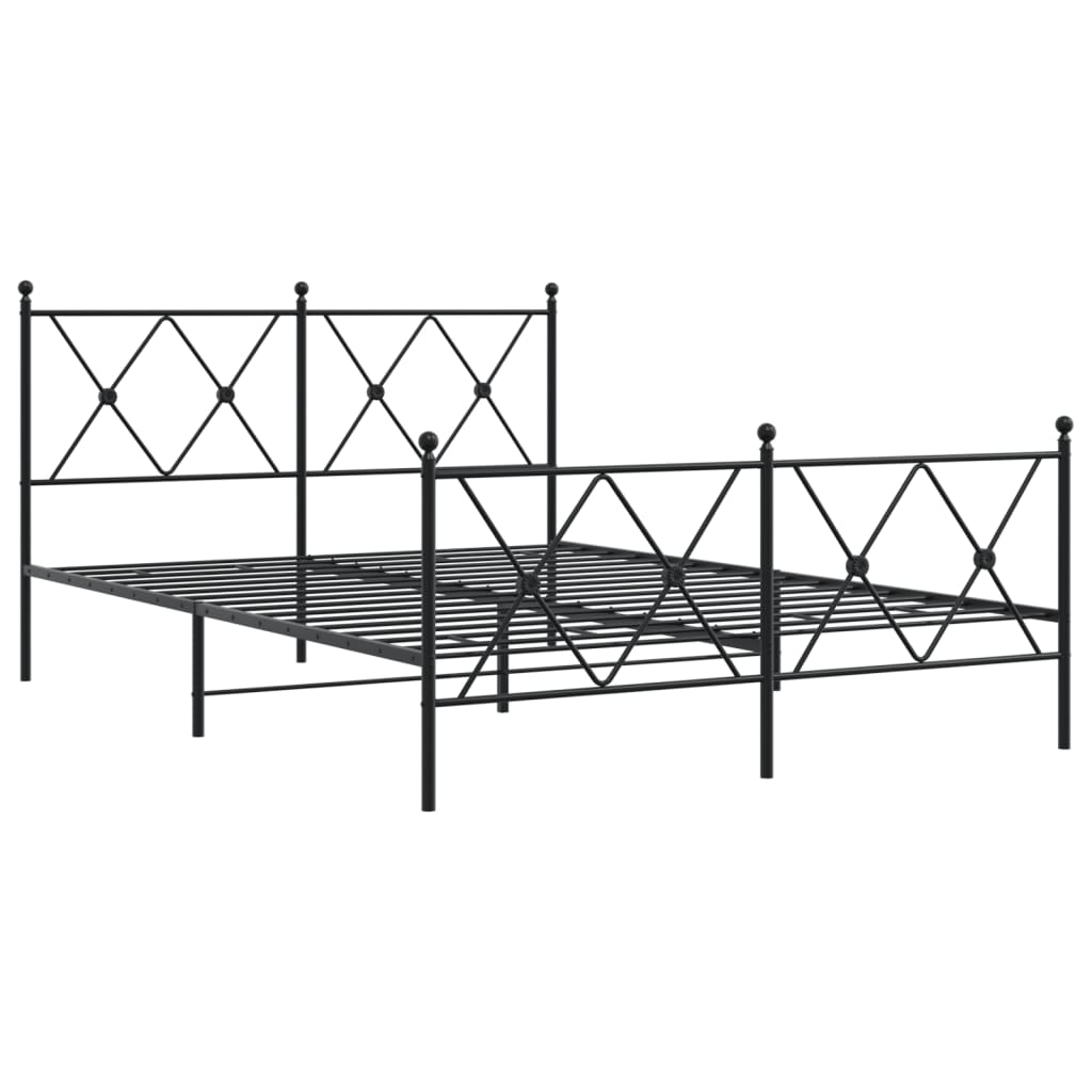 Bedframe met hoofd- en voeteneinde metaal zwart 140x200 cm – afbeelding 3
